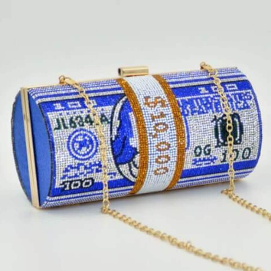 

Lovely Trendy Rhinestone Decorative Blue Crossbody Bag