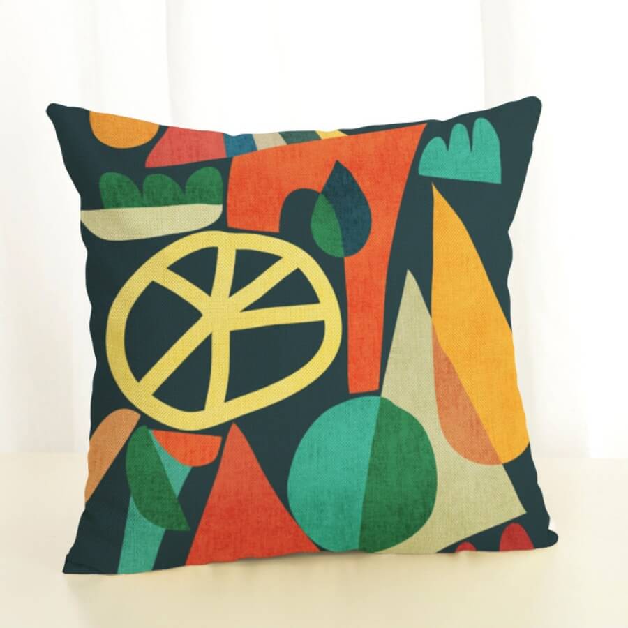 

Lovely Geometric Print Patchwork Multicolor Decorative Pillow Case, Multi
