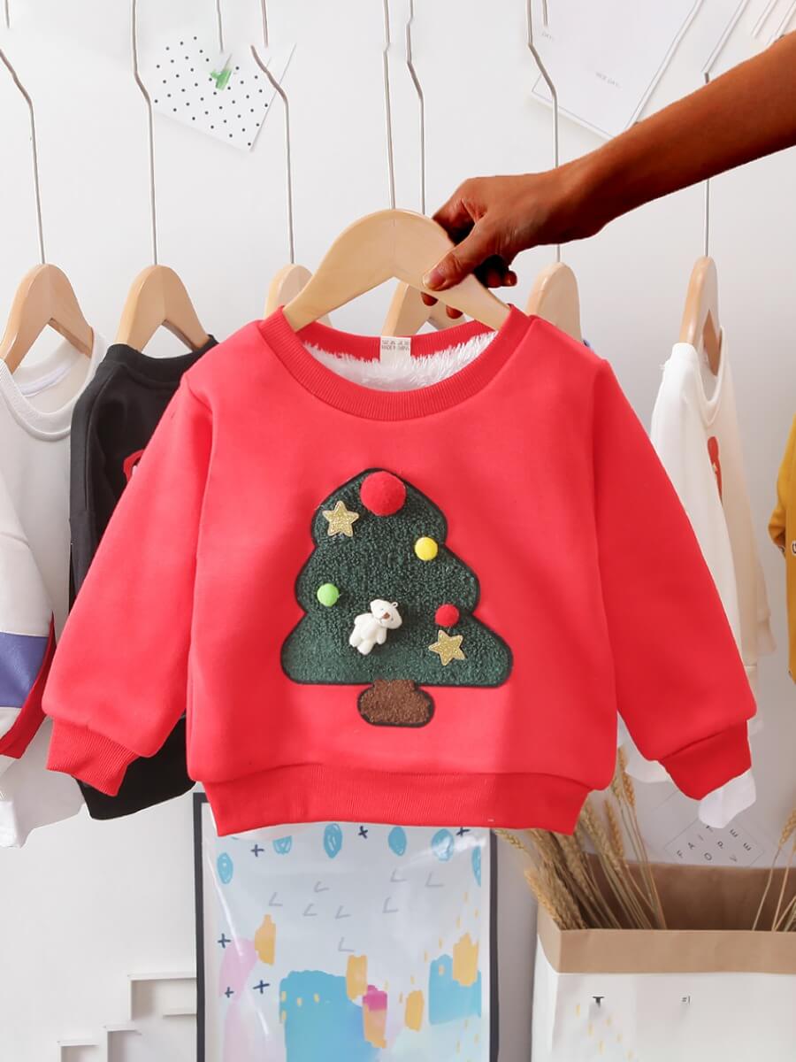 

Lovely Trendy Christmas Day Tree Print Red Girl Hoodie