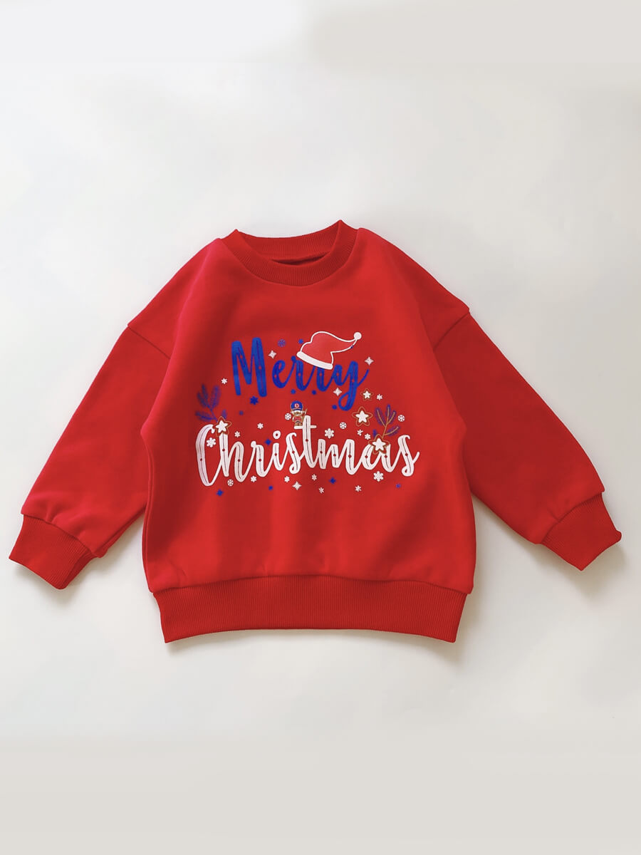 

Lovely Trendy Christmas Day Letter Print Red Boy Hoodie