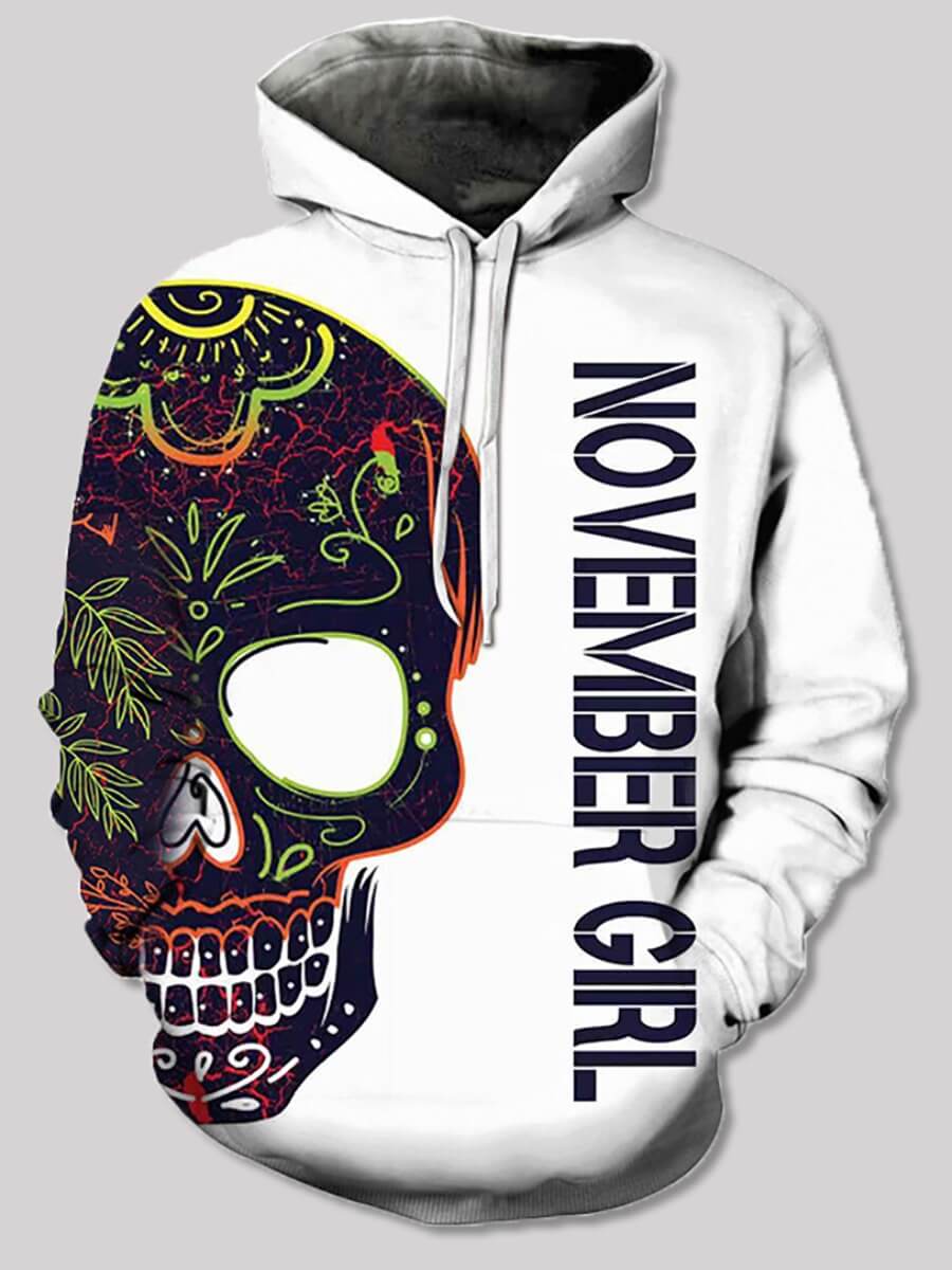 

Lovely Street Hooded Collar Letter Print White Boy Hoodie