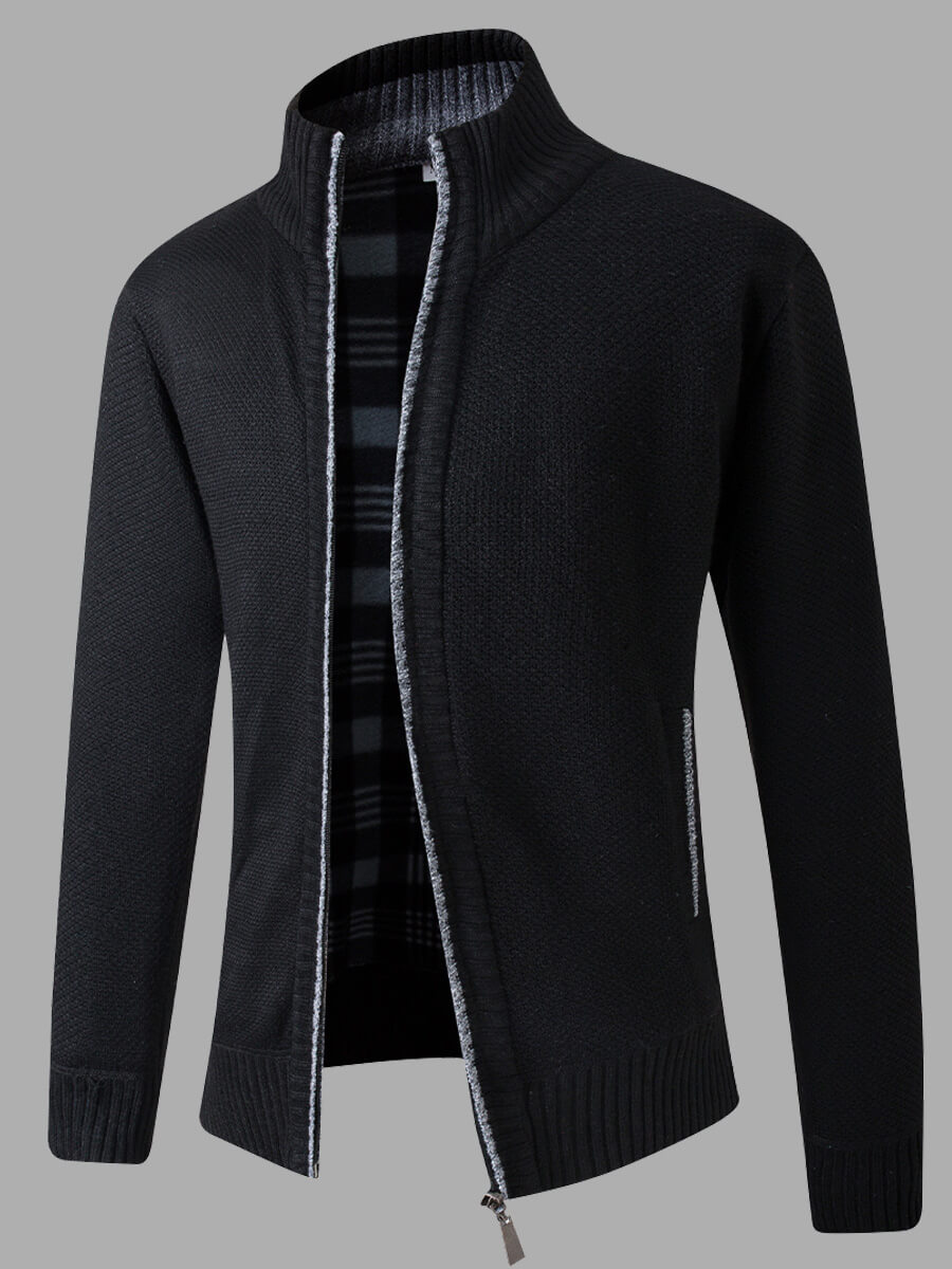 

Lovely Casual Zipper Pocket Design Black Men Jacket