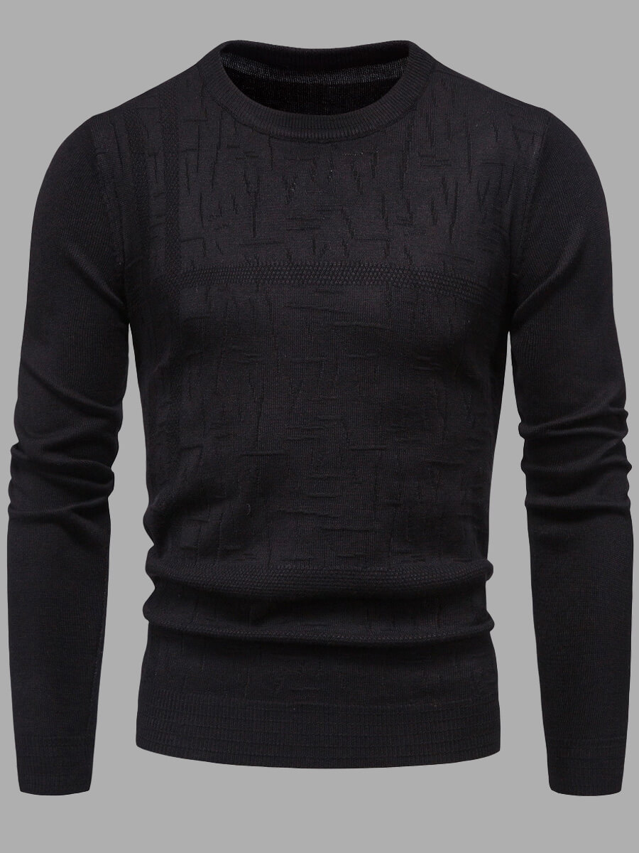 

Lovely Casual O Neck Letter Print Black Men Sweater