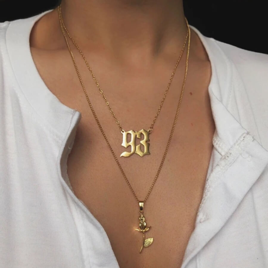 

Lovely Stylish Letter Hollow-out Gold Necklace