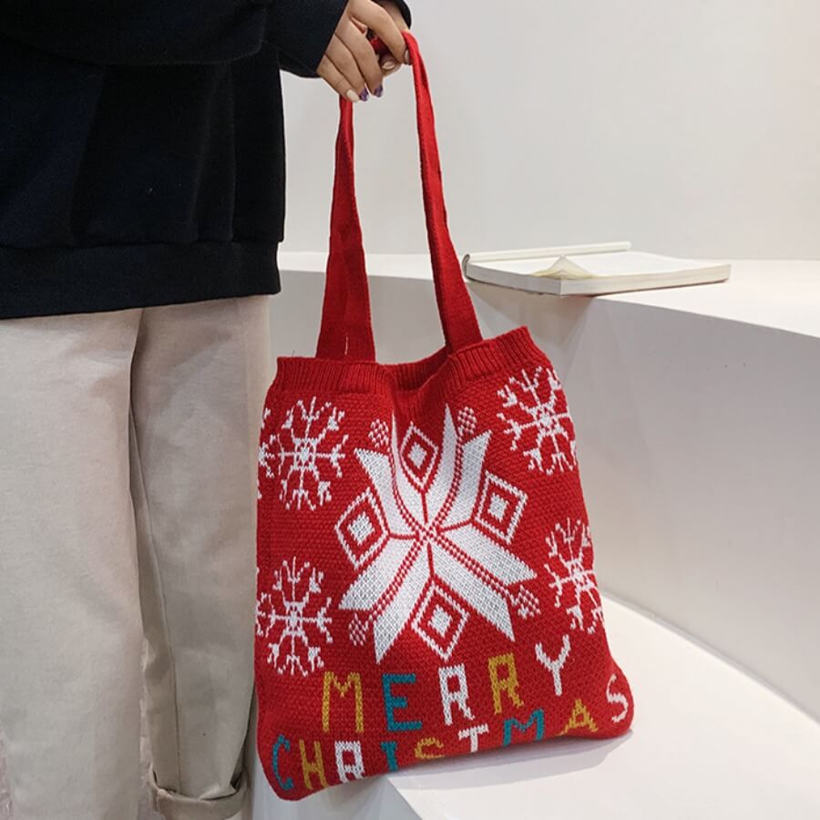 

Lovely Casual Letter Christmas Elements Red Shoulder Bags