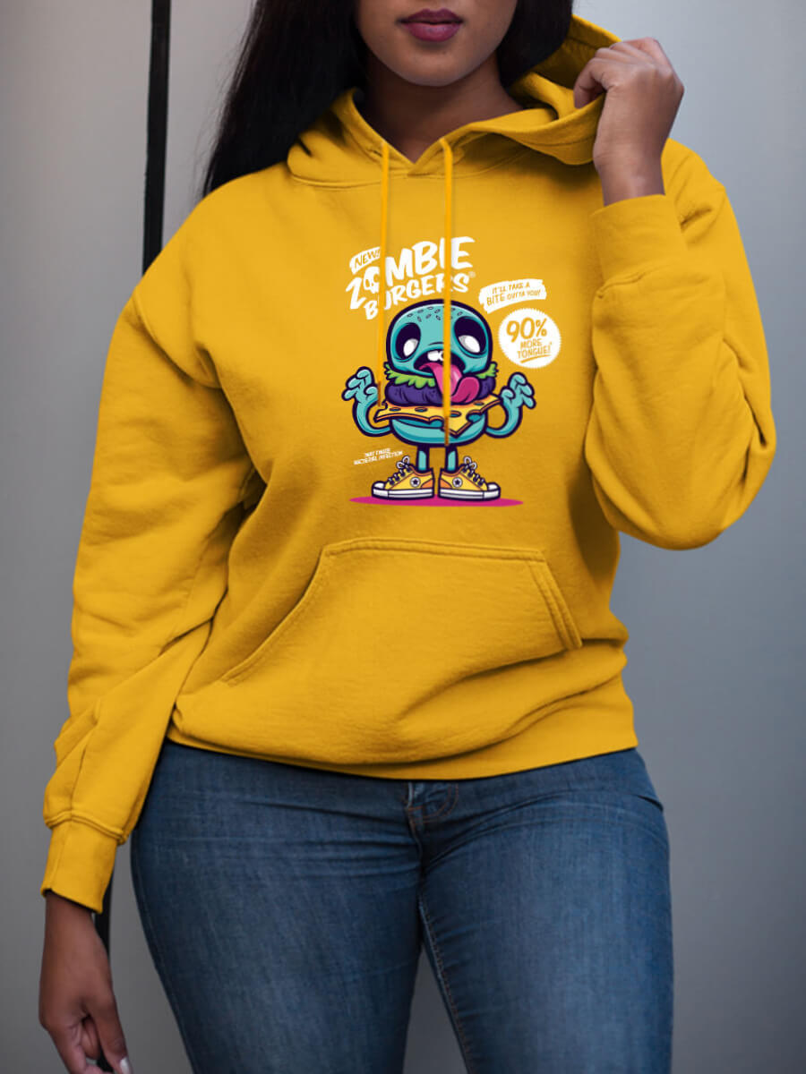 

Lovely Casual Cartoon Letter Print Patchwork Yellow Plus Size Hoodie