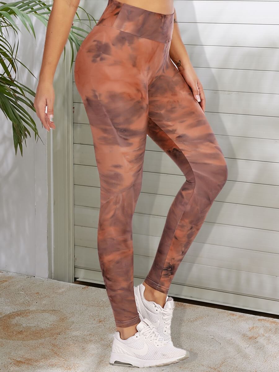 

Lovely Sportswear Tie-dye Basic Skinny Dark Pink Leggings