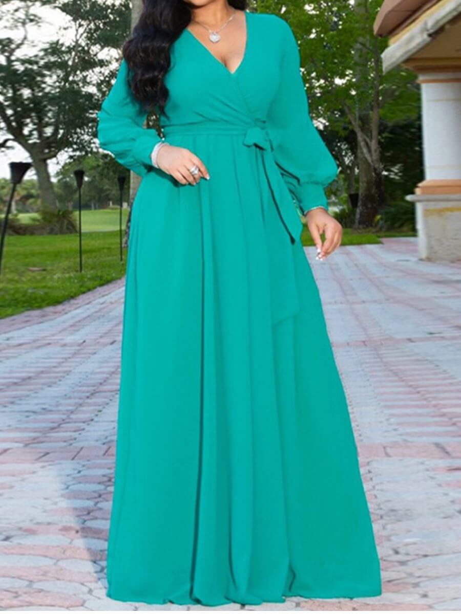 

Lovely Casual Lace-up Fold Design Green Floor Length A Line Dress