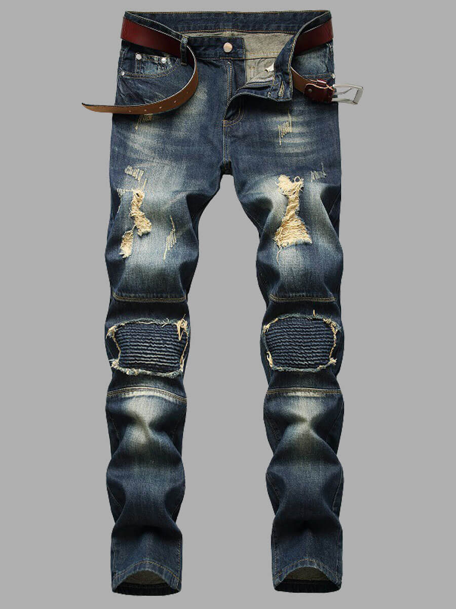LW Men Stretchy Denim Nostalgic Ripped Jeans