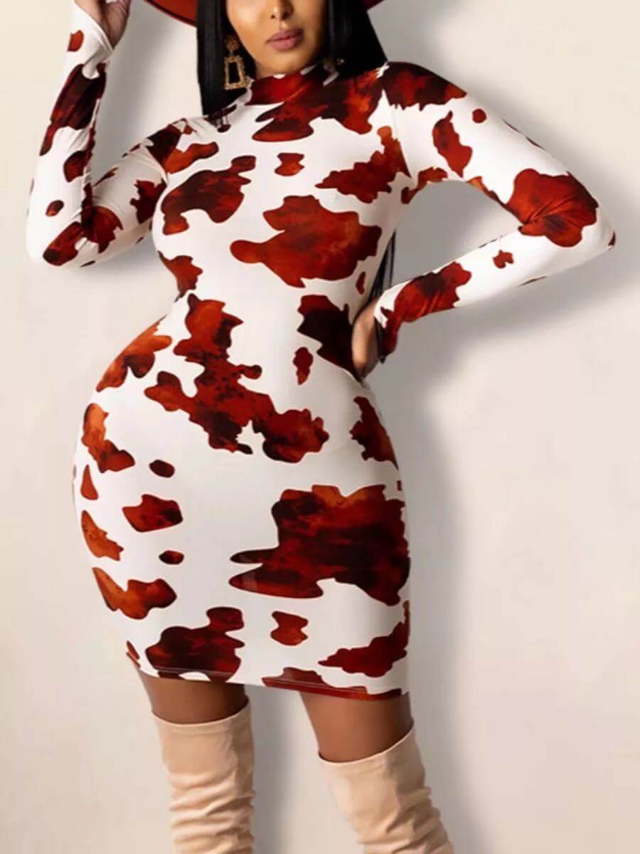 

Lovely Casual Graffiti Print Patchwork Multicolor Mini Plus Size Dress, Multi