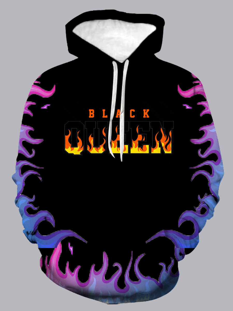 

Lovely Stylish Letter Print Patchwork Black Men Hoodie