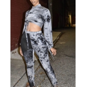 Lovely Casual Half A Turtleneck Drawstring Grey Tw