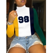 LW BASICS Plus Size Street Turtleneck Letter Patch