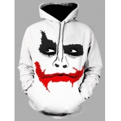 Lovely Men Casual Hooded Collar Print White Hoodie