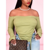 Lovely Street Off The Shoulder Asymmetrical Army G