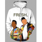 LW Men Figure Letter Print Hoodie