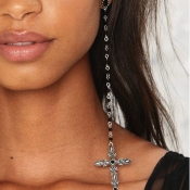 Lovely Retro Tassel Design Silver Earring