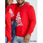 Lovely Sweet Christmas Day Letter Print Dad Hoodie