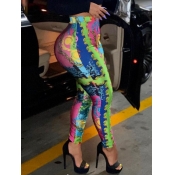 LW Street Floral Print Patchwork Multicolor Leggin