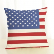 Lovely American Flag Print Red Decorative Pillow C