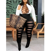 LW SXY Plus Size Ripped Bandage Hollow-out Design 