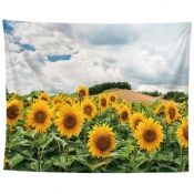 Lovely Sunflower Print Patchwork Yellow Wall Cloth