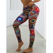 Lovely Sportswear Mid Waist Totem Print Multicolor