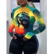 Lovely Street Graffiti Print Tie-dye Yellow Plus S
