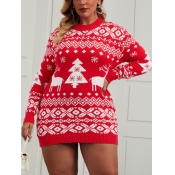 Lovely Trendy Christmas Day Geometric Print Red Pl