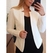 Lovely Formal Basic Skinny White Blazer