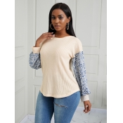 Lovely Chic Floral Print Patchwork Ke-Bai Mi Sweat