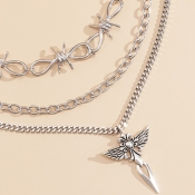 Lovely Street Hollow-out Silver Necklace