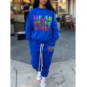 Lovely Sportswear Drawstring Letter Print Patchwor