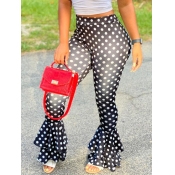Lovely Street Dot Print Layered Cascading Black Pa