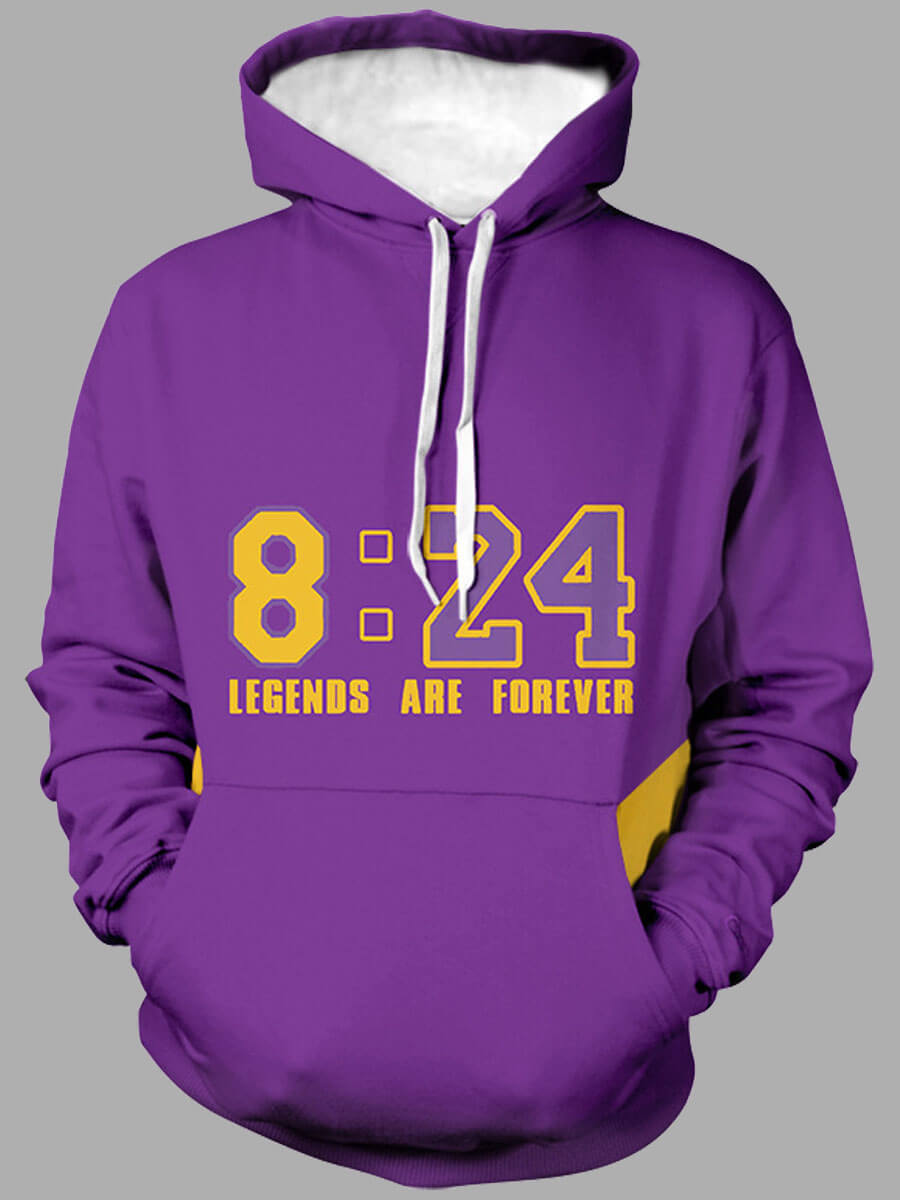 

Lovely Casual Hooded Collar Letter Print Purple Men Hoodie