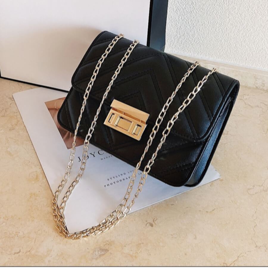 

Lovely Casual Metal Accessories Decoration Black Crossbody Bag