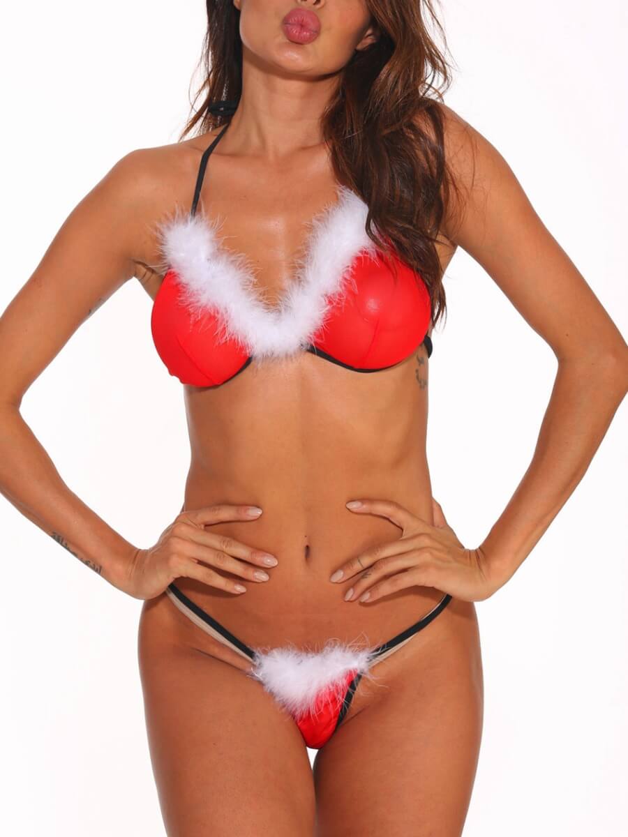 

Lovely Trendy Christmas Day Lace Patchwork Black Bra Sets