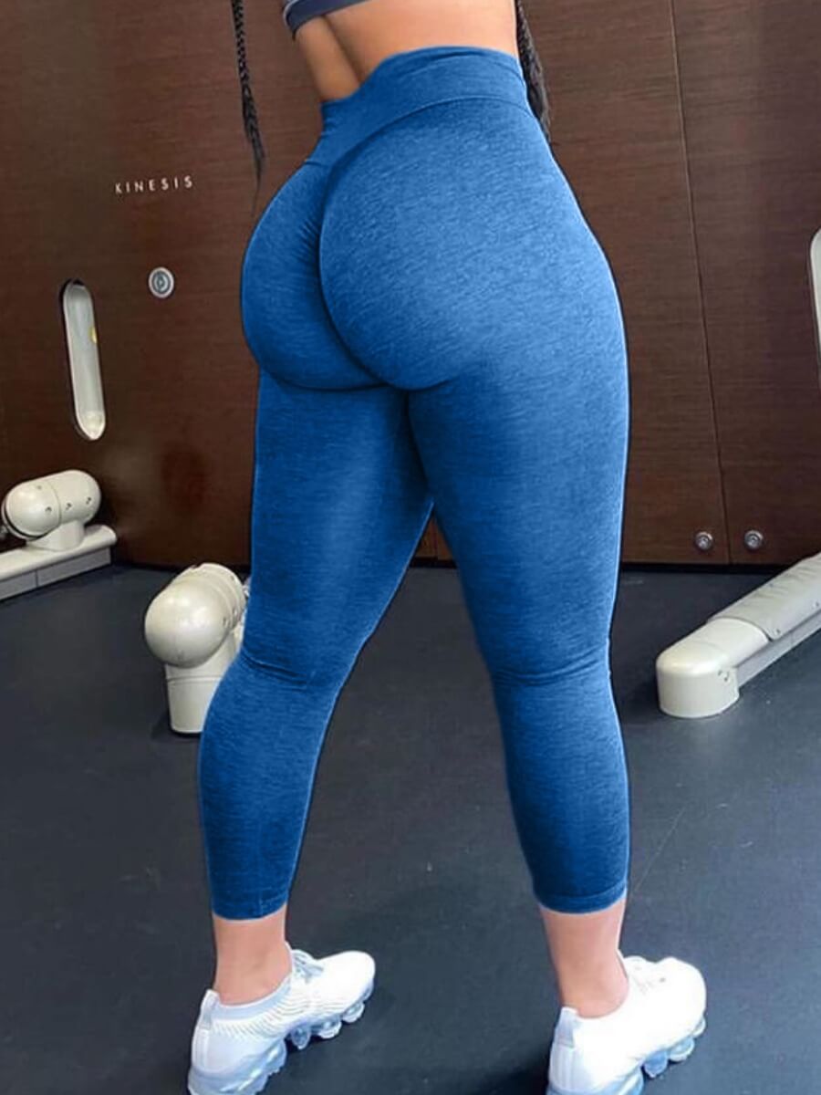 

Lovely Sportswear High-waisted Elastic Royalblue Leggings