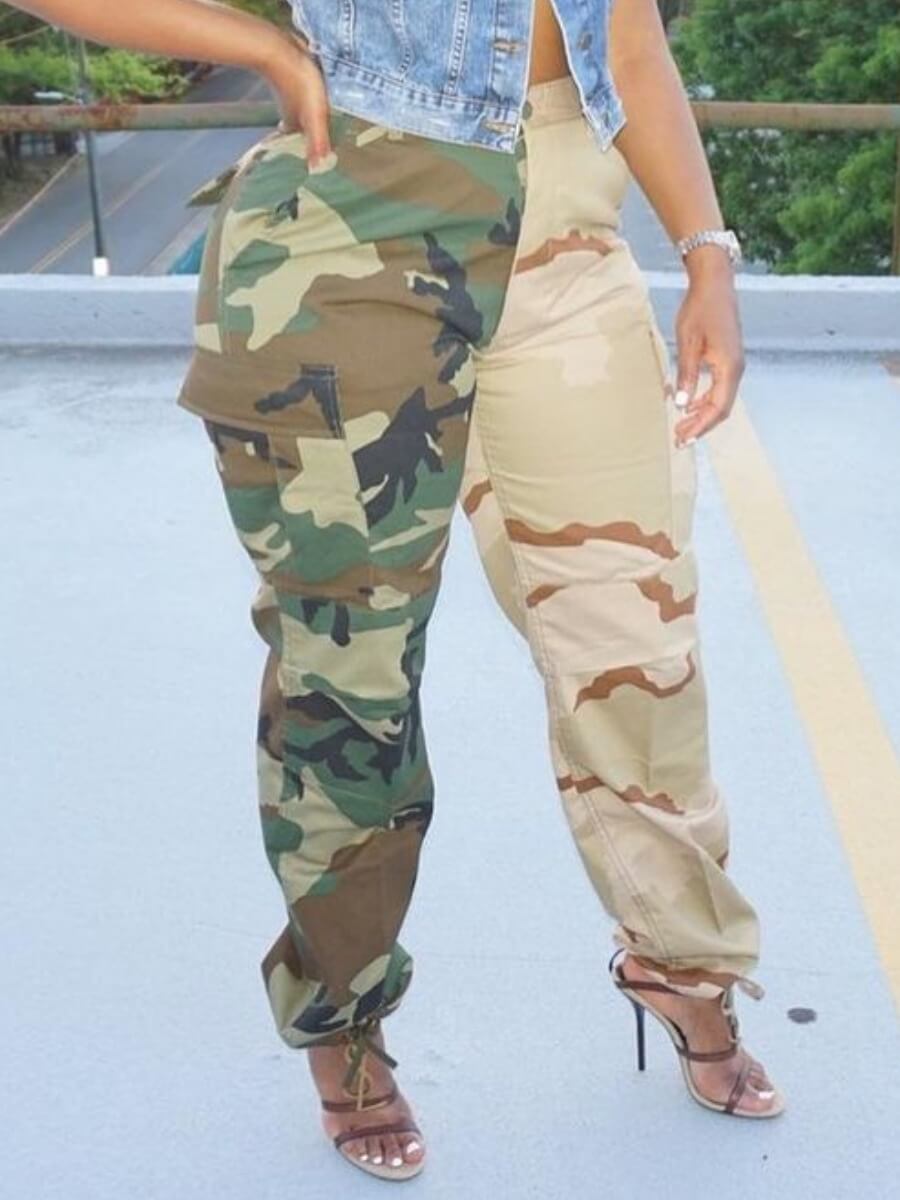 

Lovely Street Camo Print Side Pocket Pants