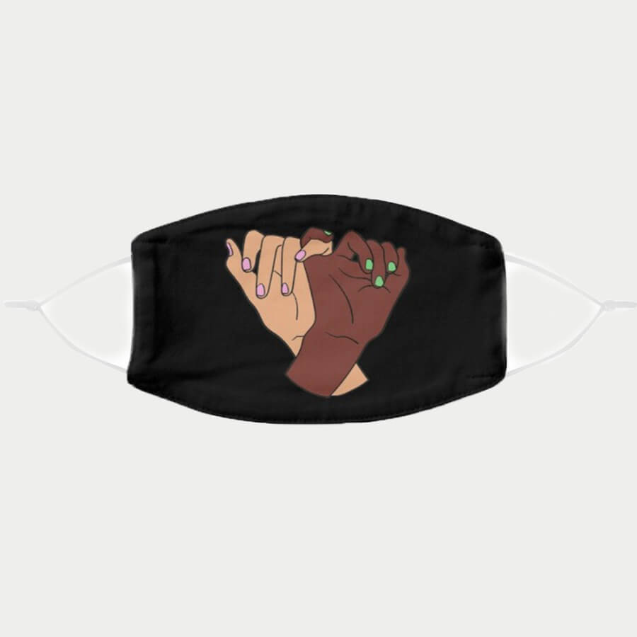 

Lovely Casual Hand Print Black Face Mask