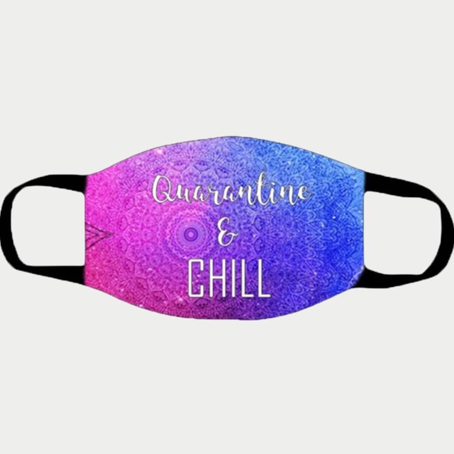 

Lovely Trendy Gradient Letter Print Purple Face Mask