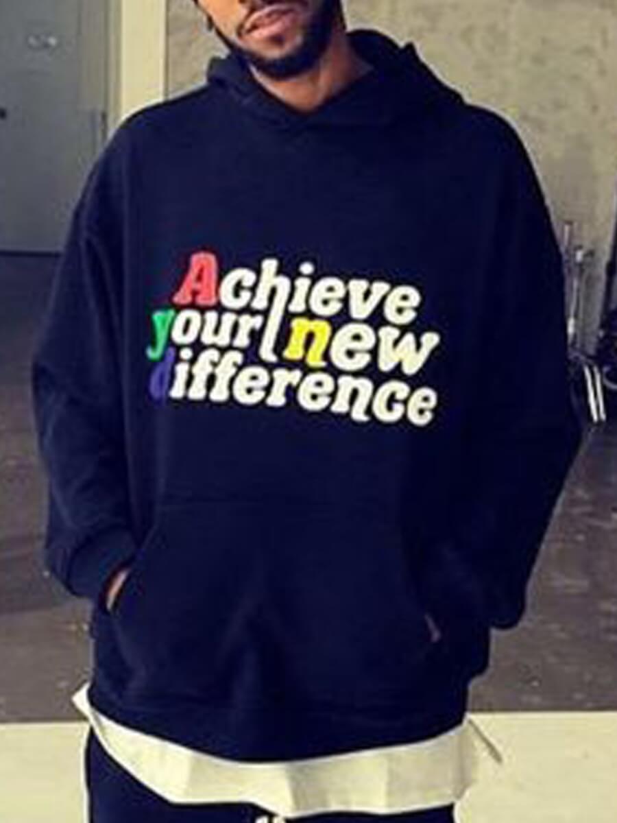 

Lovely Casual Hooded Collar Letter Print Black Men Hoodie
