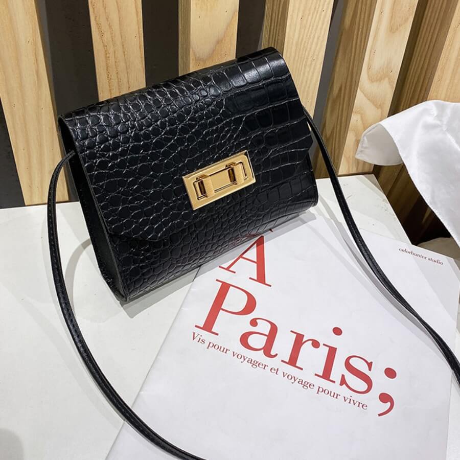 

Lovely Casual Metal Accessories Decoration Black Crossbody Bag