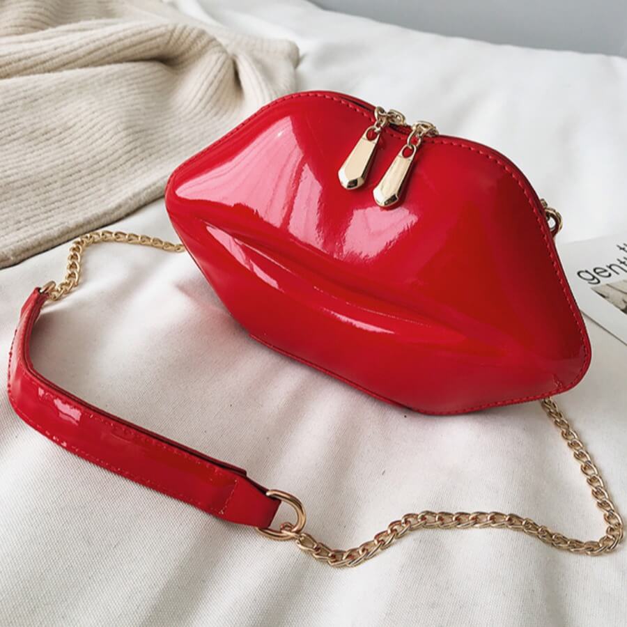

Lovely Sweet Lip Design Red Crossbody Bag