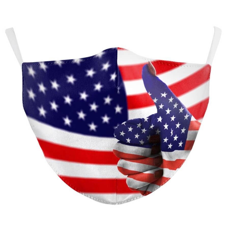 

Lovely Trendy American Flag Print Blue Face Mask