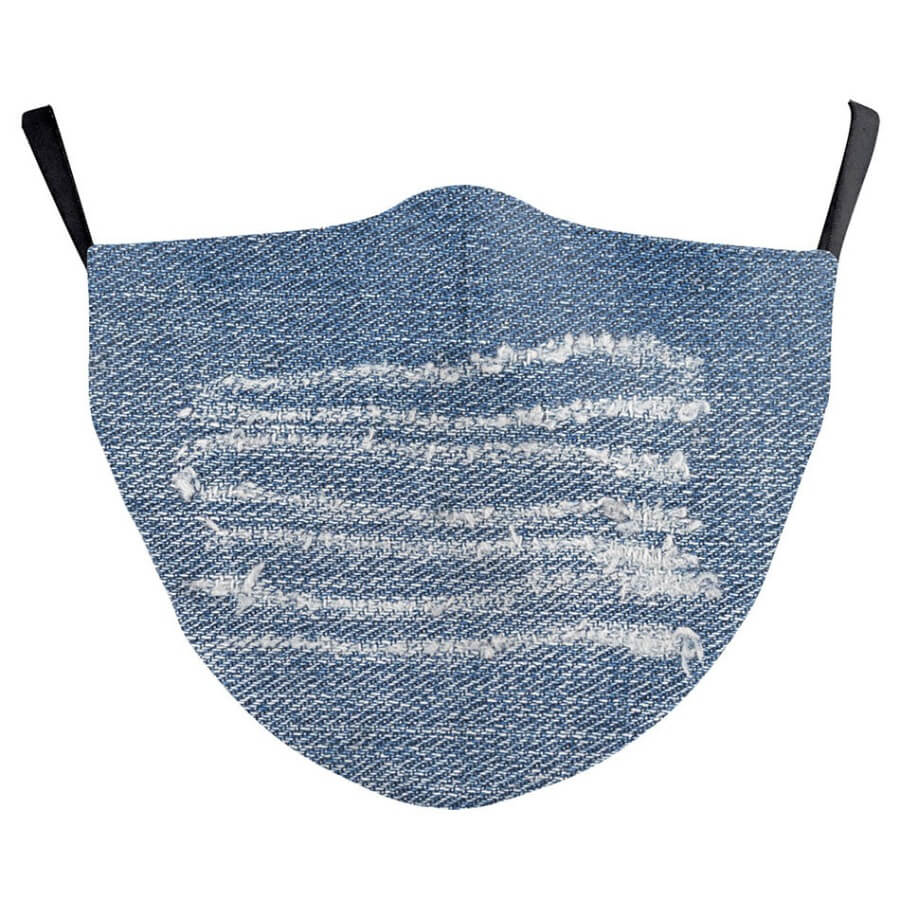 

Lovely Trendy Ripped Blue Face Mask