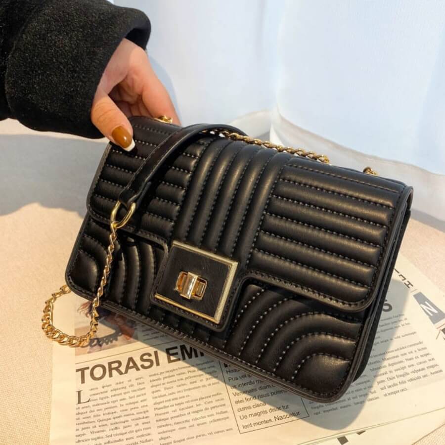 

Lovely Casual Metal Decoration Black Crossbody Bag