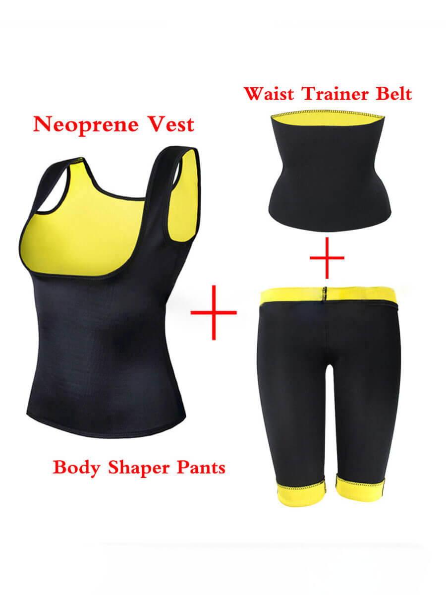 

Lovely Casual U Neck Patchwork Yellow Waist Trainer