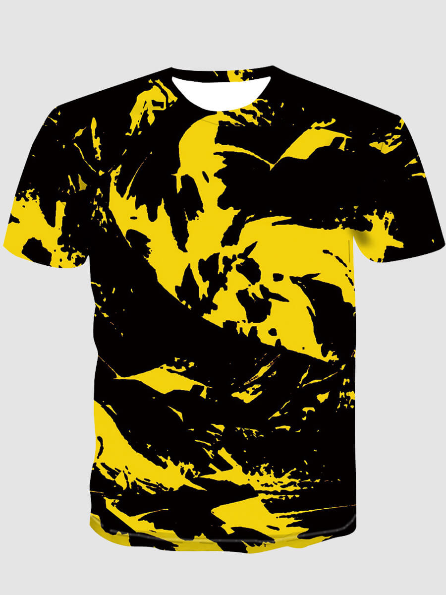 

Lovely Men Casual O Neck Print Black T-shirt