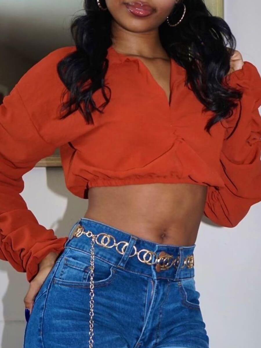 

Lovely Casual Turndown Collar Fold Design Red Hoodie